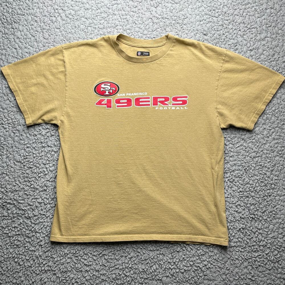 NFL Team Apparel San Francisco 49ERS Shirt Mens Medium Brown Tee Short Sleeve